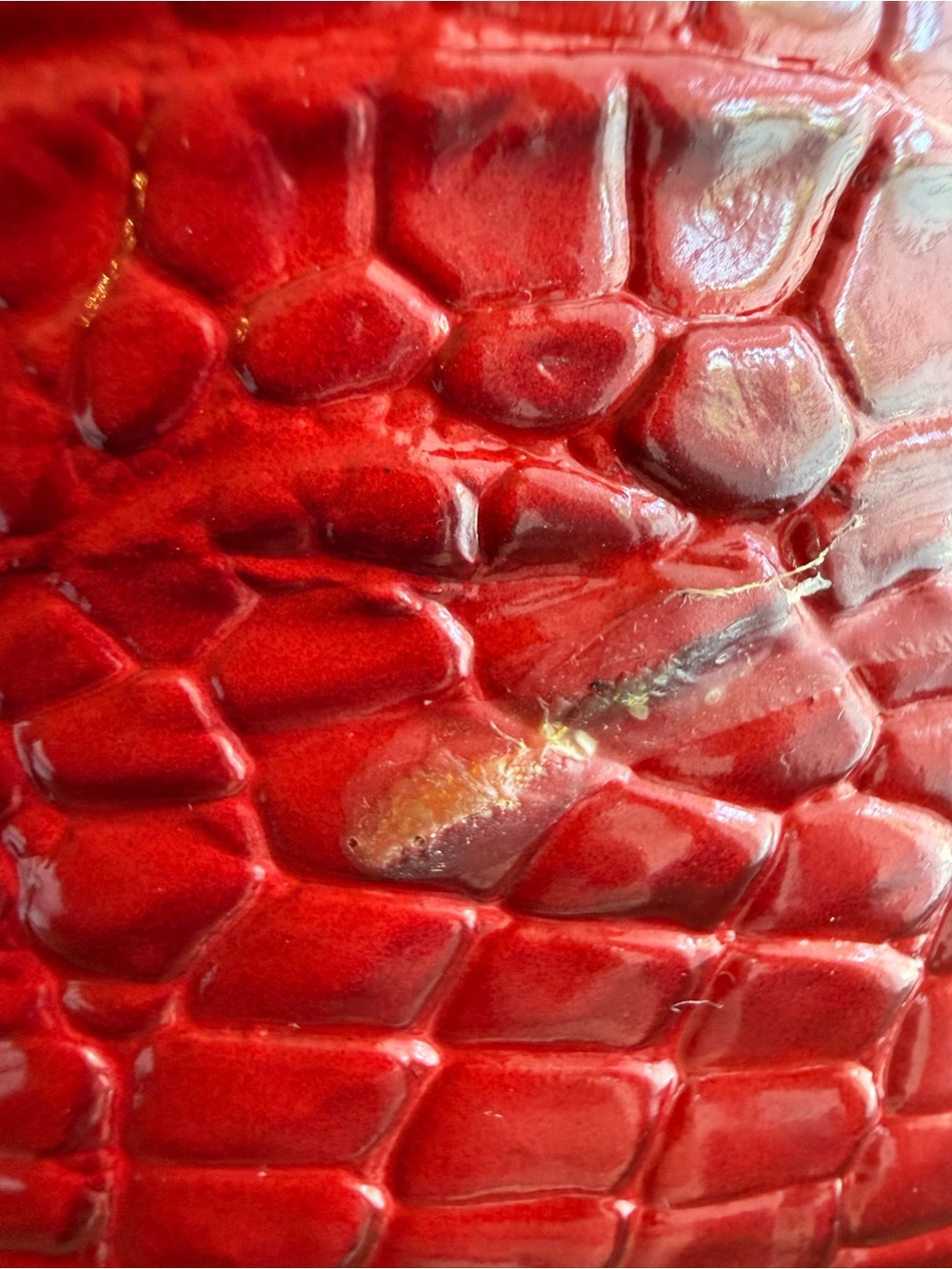 Brahmin Red Croc Leather Crossbody - Picture 4 of 10